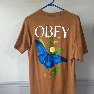 Obey brown butterfly t-shirt
